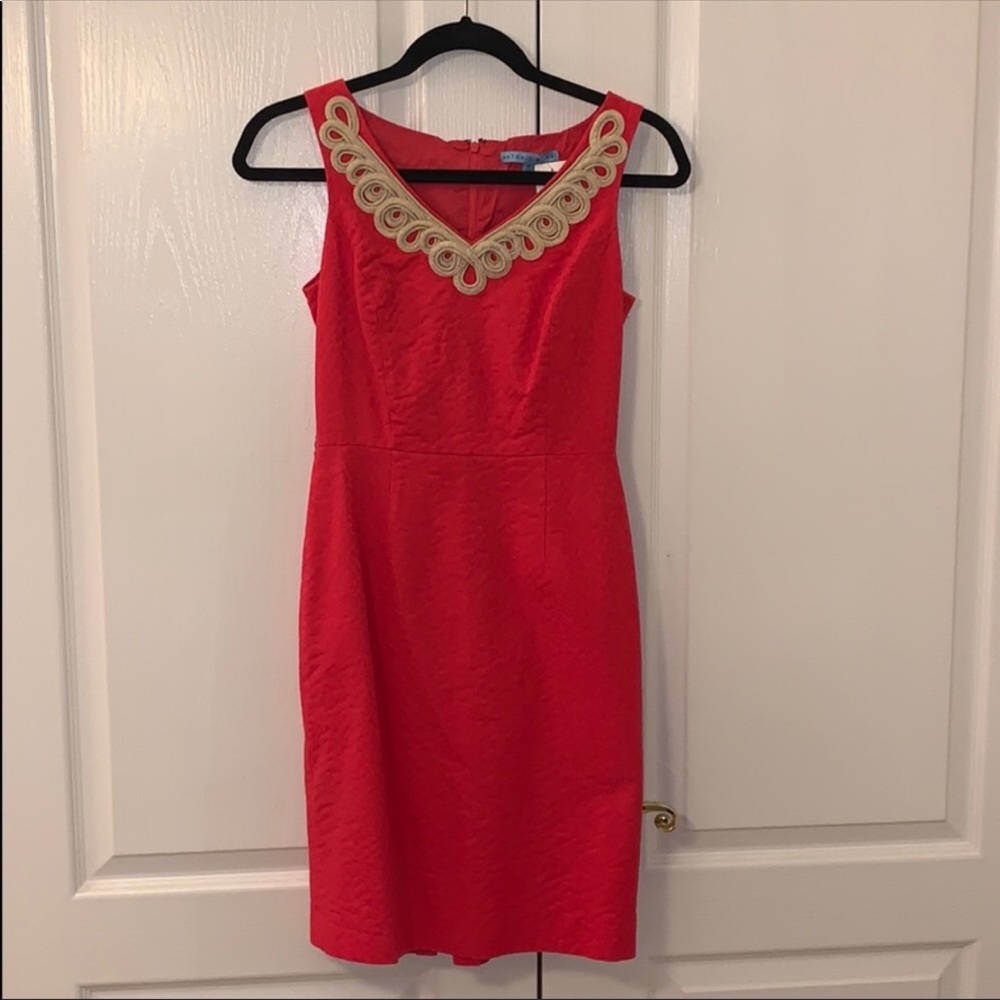 Antonio Melani red and gold dress
